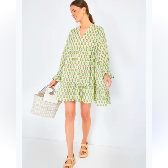 TUCKERNUCK Tnuck Beach Women’s Petite Peony Kenzo Dress Coverup Sz Medium Preppy - Picture 2 of 11
